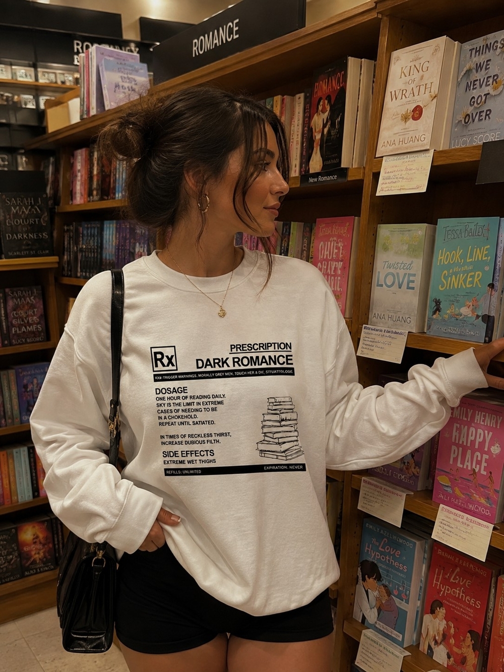 Dark Romance White Graphic Sweatshirt - Unbranded